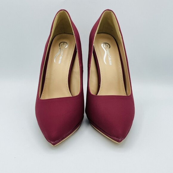 Elegant Collection Heels Womens Size 6.5 Maroon Roesia Pointy Toe Stiletto Shoe - Picture 4 of 11